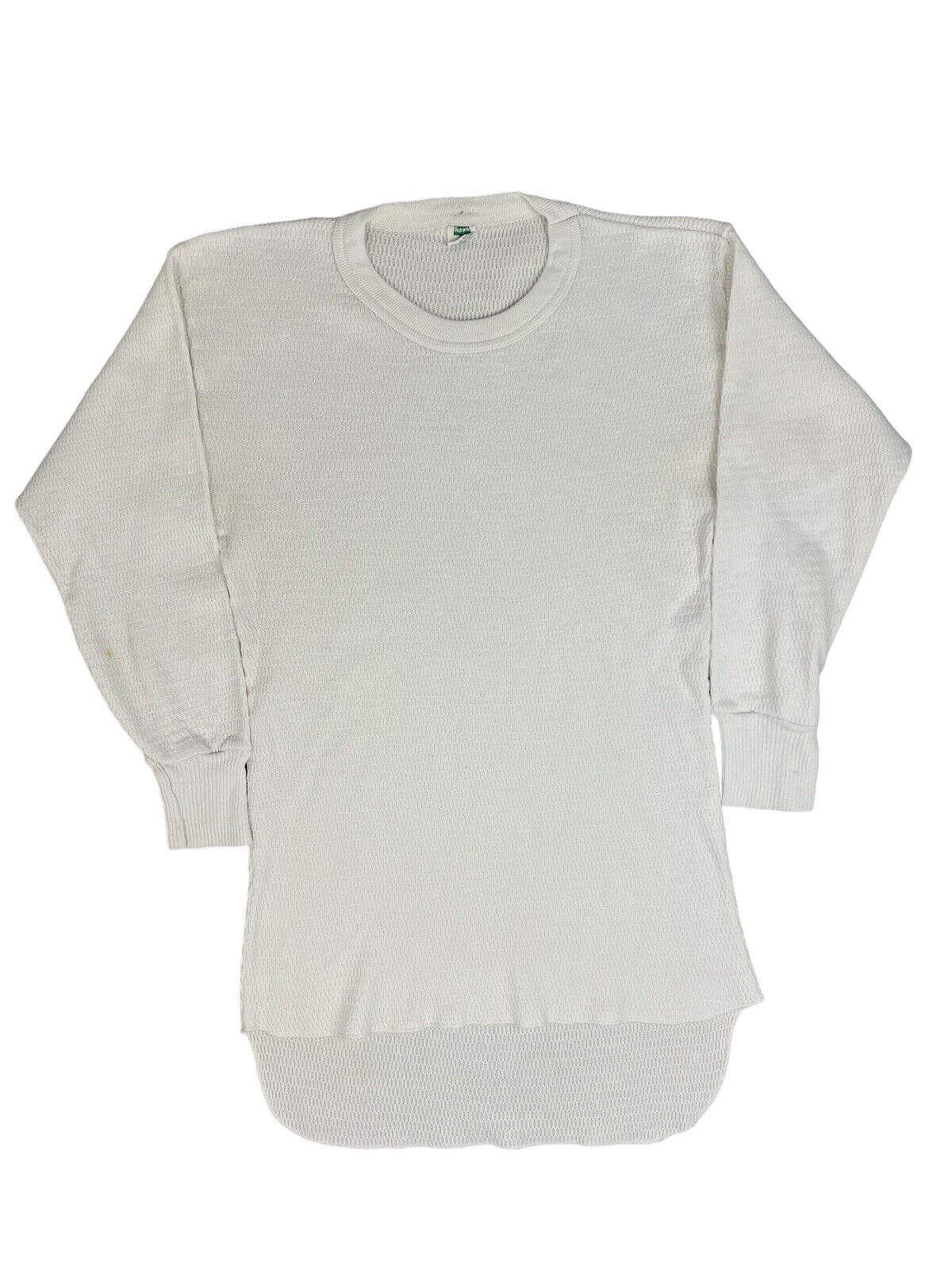Vintage Hanes Thermal Shirt Mens Large 60s White … - image 1