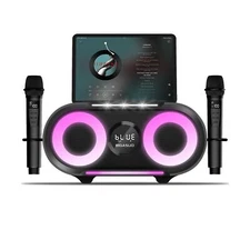 BIGASUO Karaoke Machine with Rich Deep Bass Explosive Flashing Lights for Adu...