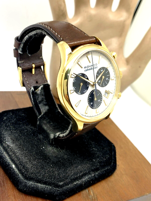 Movado Men's Watch 3650007 Heritage Swiss Quartz Chronograph Brown