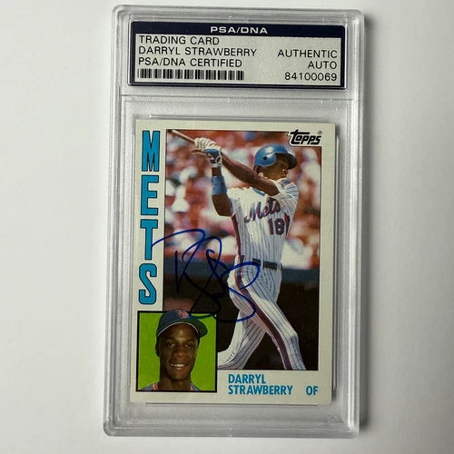 Darryl Strawberry Signed 1984 Topps Rookie #182 PSA Auto Authentic