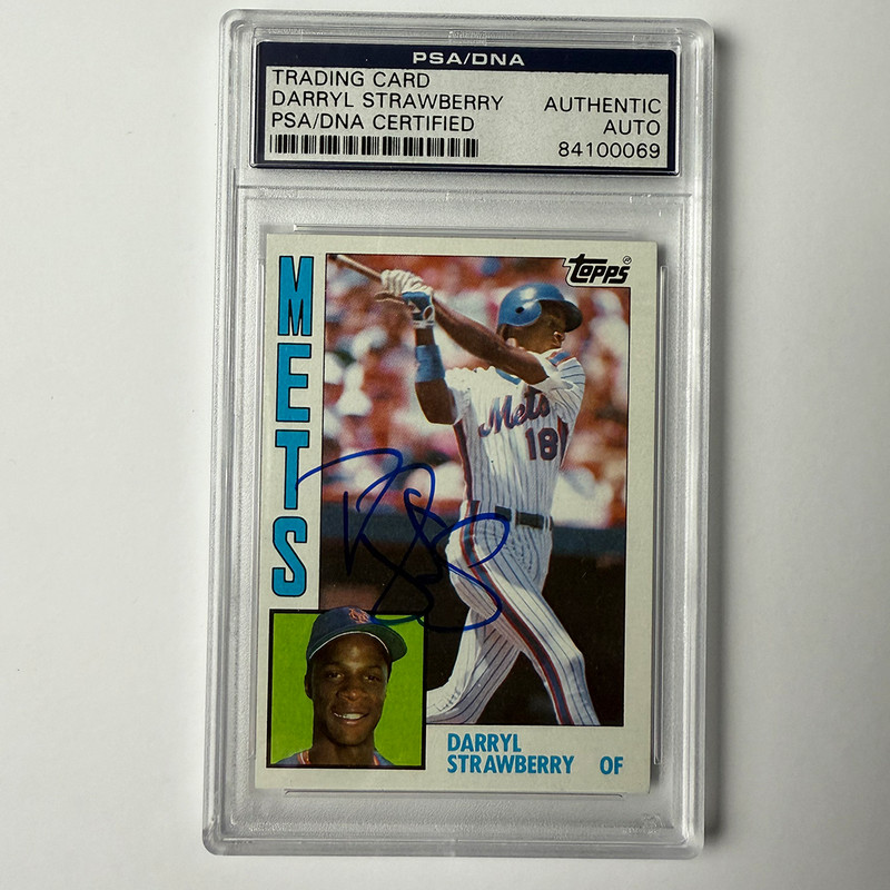 Darryl Strawberry Signed 1984 Topps Rookie #182 PSA Auto Authentic