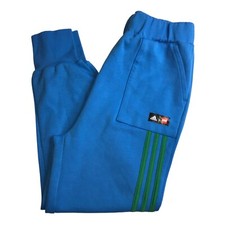 ADIDAS x Classic LEGO Sweatpants. Blue with Green Vertical Stripes Sz US Boys L
