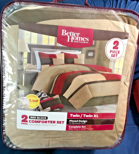 Better Homes & Gardens Two-Piece Red/Brown Twin/Twin XL Comforter Set, NWT