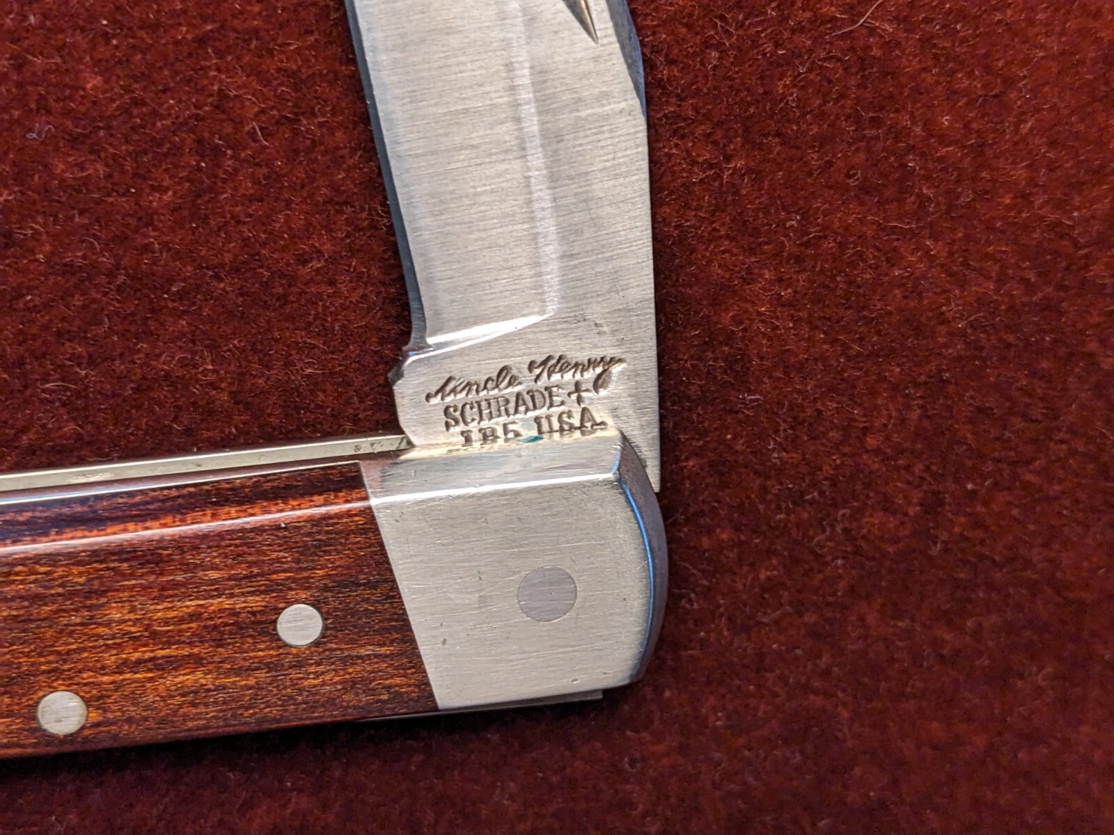 VINTAGE "UNCLE HENRY" SCHRADE LB5 USA LOCKBACK POCKET KNIFE & LEATHER
