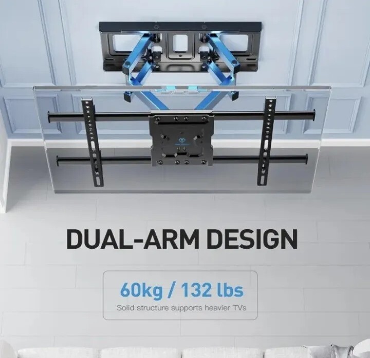 PERLESMITH TV Wall Bracket 3782 Inch TVs up to 60kg, Swivel Tilt Vesa