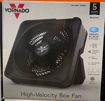Vornado Model 810 Box Fan 5 Speeds High Velocity Airflow