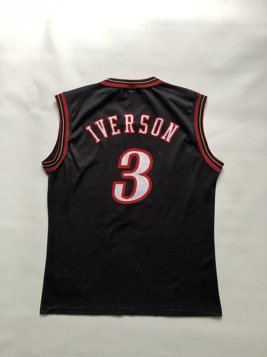 Vintage Allen Iverson #3 Philadelphia Sixers 76ers Champion Black