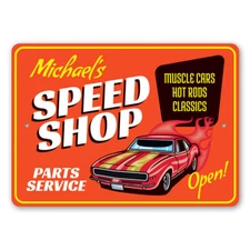 Parts and Service Speed Shop Aluminum Sign