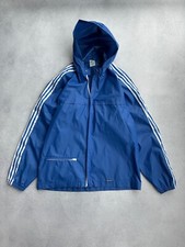 Vintage Adidas Ventex Nylon Navy Striped Mens Jacket Sz M