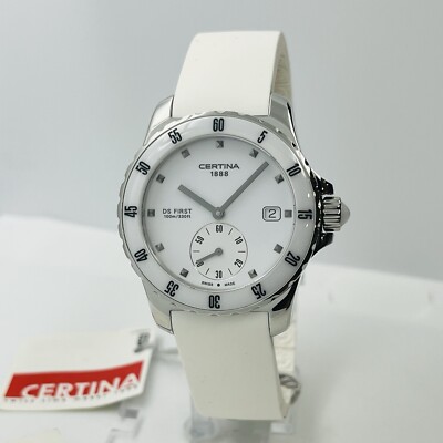 Certina DS First Women's Steel Sapphire Crystal White 35mm Swiss Made Watch