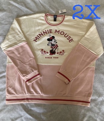 2X Disney Minnie Mouse Portrait Panel Crewneck