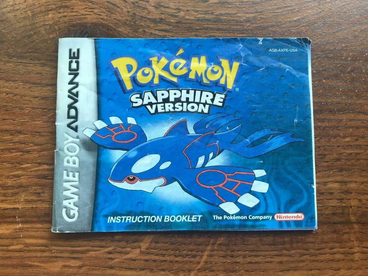 Pokemon Sapphire Version Nintendo Gameboy Advance Pokemon Sapphire Version Nintendo Gameboy Advance