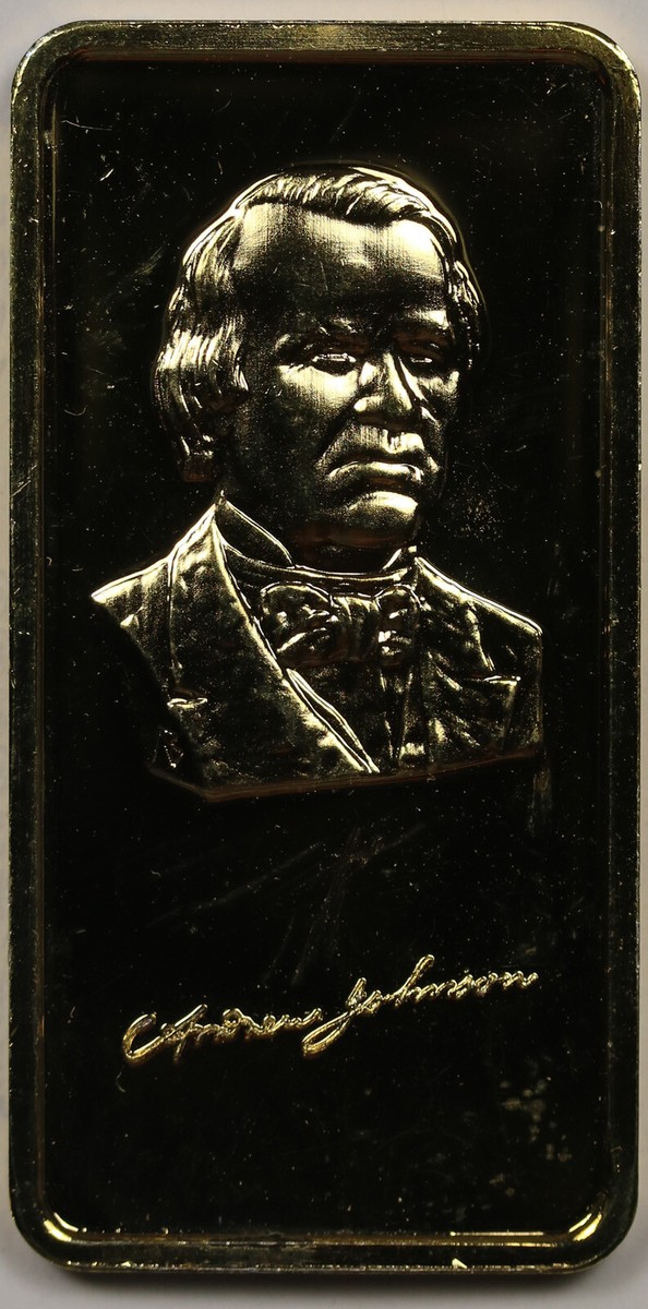 Andrew Johnson 17th President 1808-1875 Hamilton Mint .999 Silver