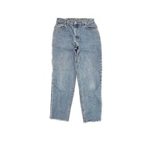 Vintage Levi's 550 Relaxed Fit Tapered Leg Raw Hem Womens size 8 Blue Denim Jean