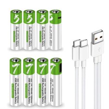 USB 4Pcs/Pack AAA and AA Rechargeable Battery 1.5V Fast Charger Type C Cable