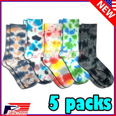Colorful Tie Dye Socks Crew Dress Women Girl Novelty Fashion Gift Trippy Graphic