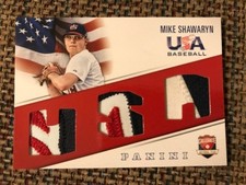 MIKE SHAWARYN Red Sox 2015 Panini USA Baseball Game Used Triple PATCH 22/35