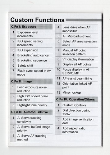 Canon EOS 7D Pocket Guide Fold Out Camera Instruction Manual In English - Picture 2 of 8