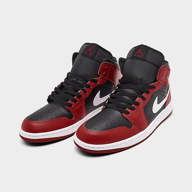 S*u様 Nike Air Jordan 1 Mid Black/Gym Red Nike Air Jordan 1 Mid Shoes Black Gym Red White DQ8426-061
