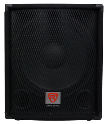 Rockville SBG1154 15'' 800 Watt Passive 4-Ohm Pro DJ Subwoofer, MDF/Pole Mount