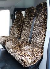 VW Transporter T4 T5 T6 LEOPARD Faux FUR VAN Seat COVERS - Single + Double