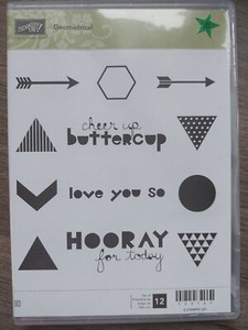 Stampin Up Geometrical Arrow Banner Pennant Hooray Triangles Hexagon 12 Stamps