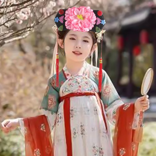 Cerchio per capelli stile cinese Qing Royal fermaglio per capelli donna fascia retrò - Foto 6 di 12