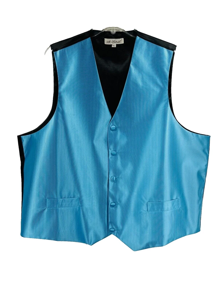 St. Patrick Men's Turquoise Vest 5 Buttons Front Pockets Polyester Sizes 2XL-3XL - Image 2 of 4
