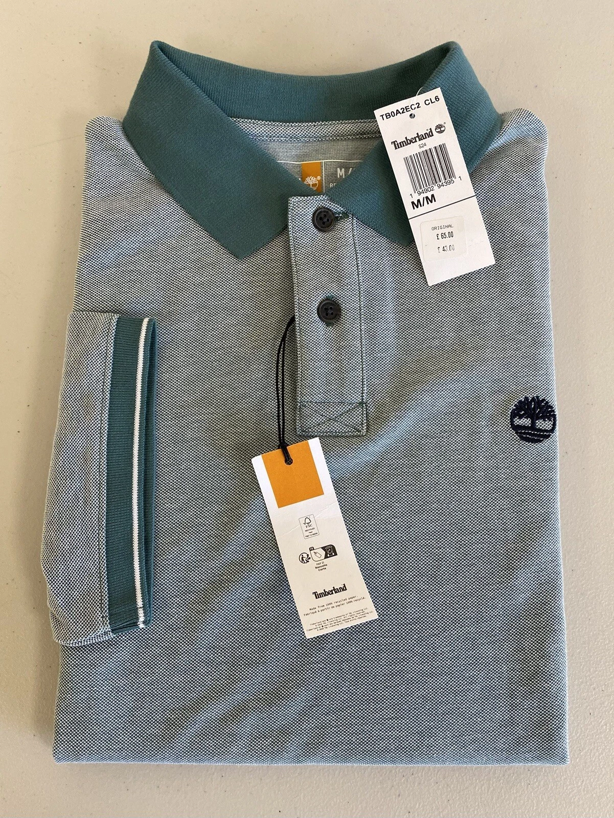 Timberland Mens Short Sleeve Polo-Shirt Regular Fit Medium