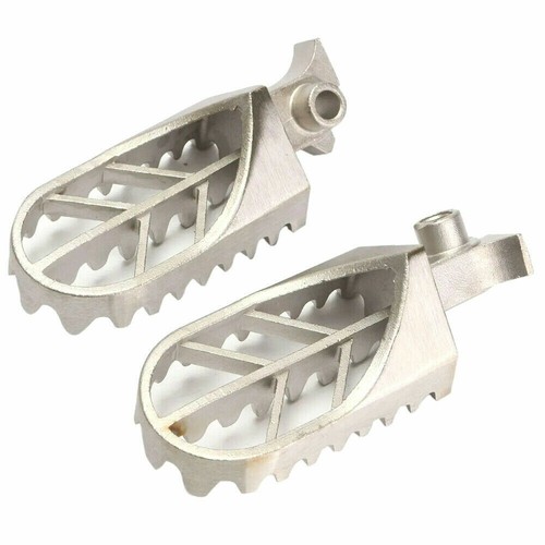 Foot Pegs New Silver Left Right Stainless Steel Fit For Yamaha WR200 WR250 WR500 - Picture 7 of 8