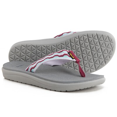 Teva Big Girls size Gray/Multi Print Flip-Flops Water-Friendly