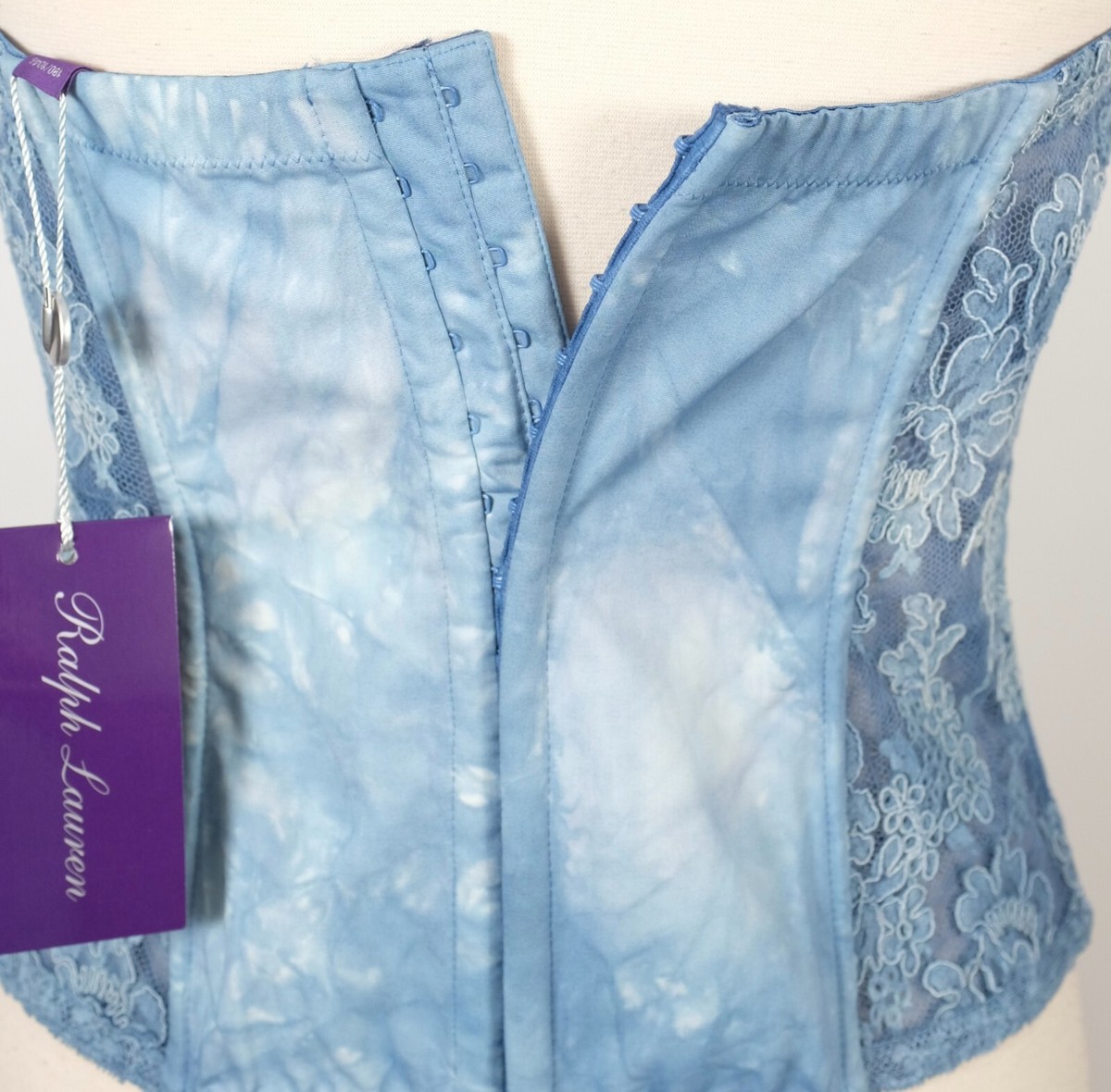 Ralph Lauren Purple Label Collection top sz 12 corset bustier tie