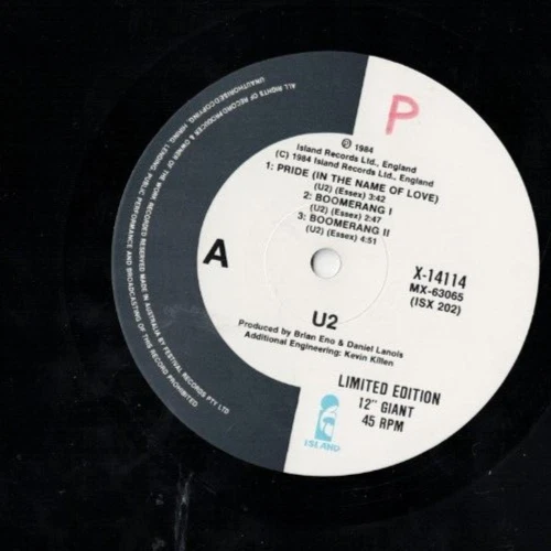 U2 Pride AUSSIE 12" VINYL EP w/PS 80s CLASSIC ROCK - Image 3 of 3