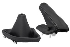 SCHALTMANSCHETTE HANDBREMSMANSCHETTE FUR BMW E81 E82 E87 E88 LEDER NAHT GRAU