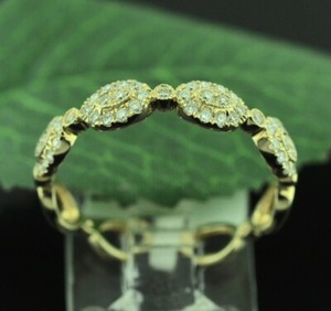  14k Solid Yellow Gold ladies Natural Diamond Ring  Style stylish