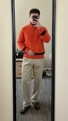 | Polo Ralph Lauren | Orange Black Trim Quarter Zip | Old Money Y2K | M | Nr.15