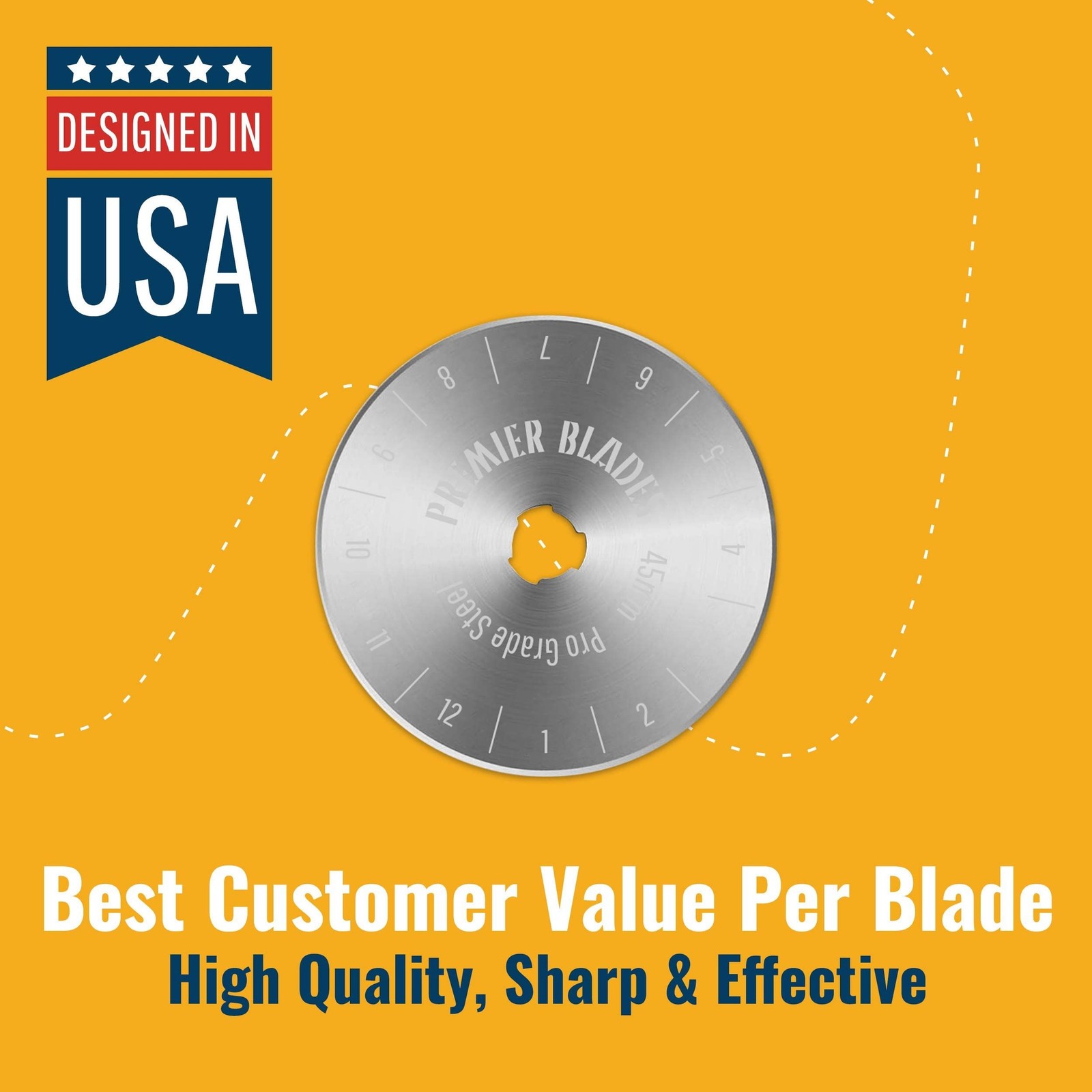 45mm Rotary Cutter Blades (15 Pack) Fits Olfa, Martelli Blades and More