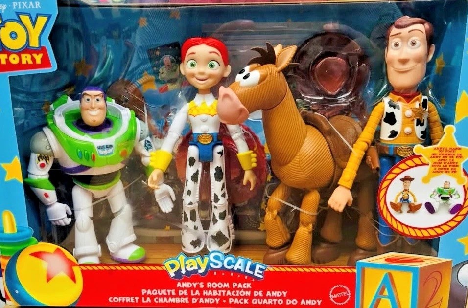 Disney Toy Story Andy's Room 4 Figure Set Bullseye Woody Jessie Buzz Playscale