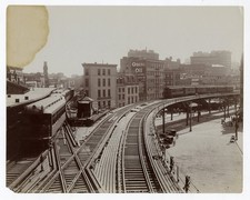 Vintage 1904 Chatham Sq. & BOWERY Elevated Railroad by A. Loeffler NYC Photo