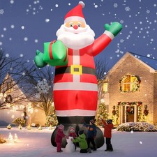 10 FT Christmas Inflatable Santa Claus Outdoor Decorations, Blow Up Santa Cla...