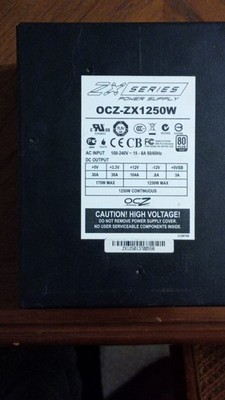 OCZ ZX Series OCZ-ZX1250W ATX Power Supply 1250W Modular 1 Fan 100-240V Black