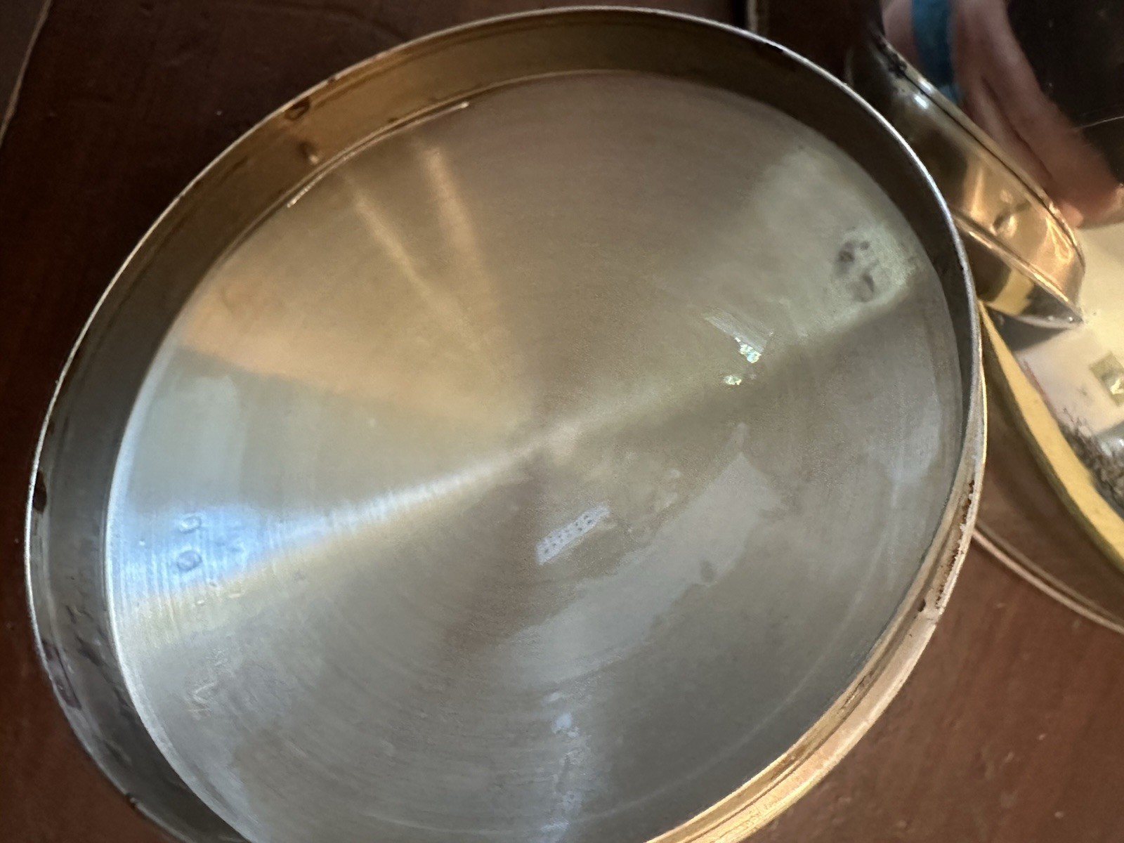 Vtg. Masterclass Tea Pot Enamel +Stainless Steel Buttercream Tea Kettle W/ Lid