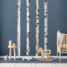 Large Birch Tree Wall Decal Nature Tree Wall Stickers Peel and Stick Large Tr...