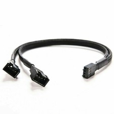 4-Pin PWM to Dual PWM Sleeved Computer Case Fan Power Y-Splitter Adapter Cable 