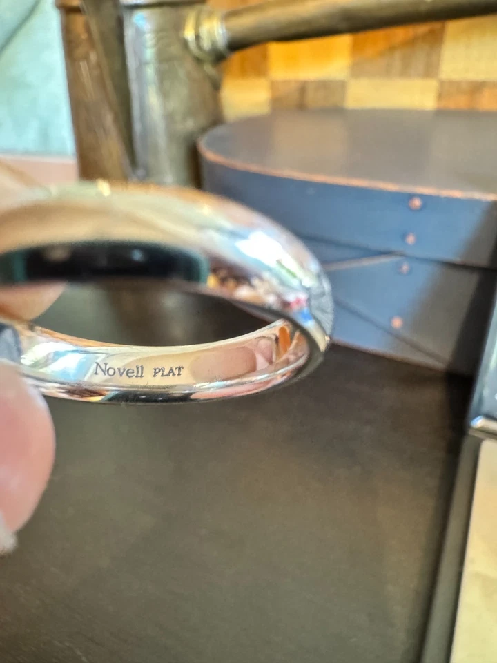 Aliança de casamento de platina masculina tamanho 10 "Novell Plat" 11,25 g elegante simples - Imagem 4 de 4