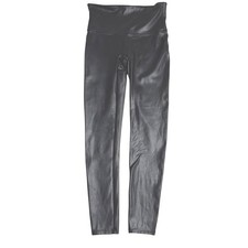 SPANX Faux Leather Leggings High Waisted Slimming Black Women's Large