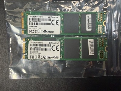 Lot of (2) TRANSCEND TS128GMTS800SKI 128GB M.2 2280 SSD DRIVE  Tested