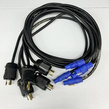 Lot Of 5 Adapter L6-20 Male Twist-Lok To PowerCON Blue Female 6ft Cable Neutrik