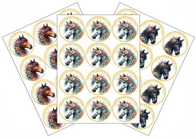 Essbare Pferde Cupcake Topper, 12 x 2 Zoll personalisiert Reiten