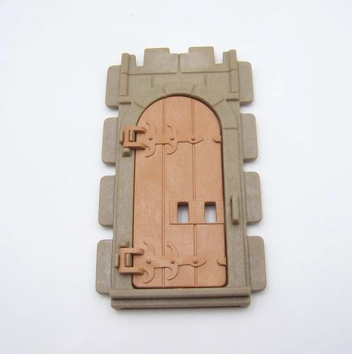 Playmobil (L31c28) MIDDLE AGES - Wooden Door Contour Stone House Vintage Yellow
